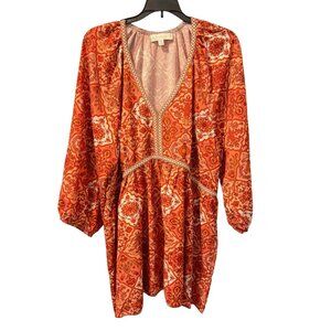 Suzanne Betro Weekend Bohemian Blouse Sz 1X Lightweight Floral Print V-Neck